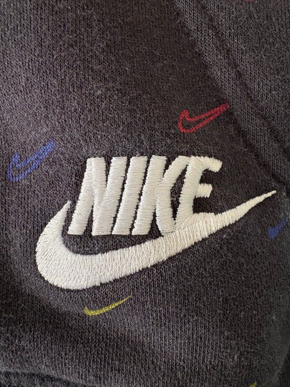 Nike Club Fleece Hoodie Large L Multi Swoosh AOP Black Pullover DC2767-010 Sport - Picture 9 of 9